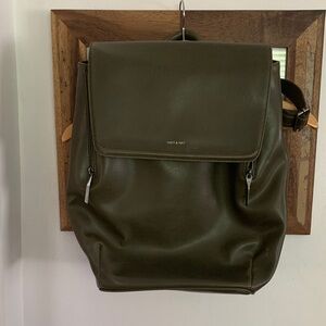 Matt & Nat Olive Vegan Leather Backpack